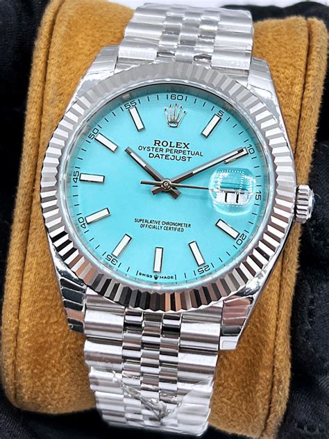 rolex datejust tiffany blue|rolex tiffany blue 41mm.